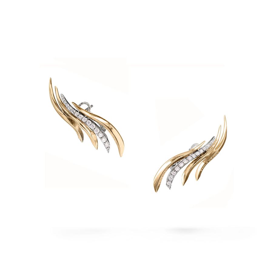Yellow gold 'Fiamma' earrings SOLIS | OR FIAMMAAU18G/B CT.0,55